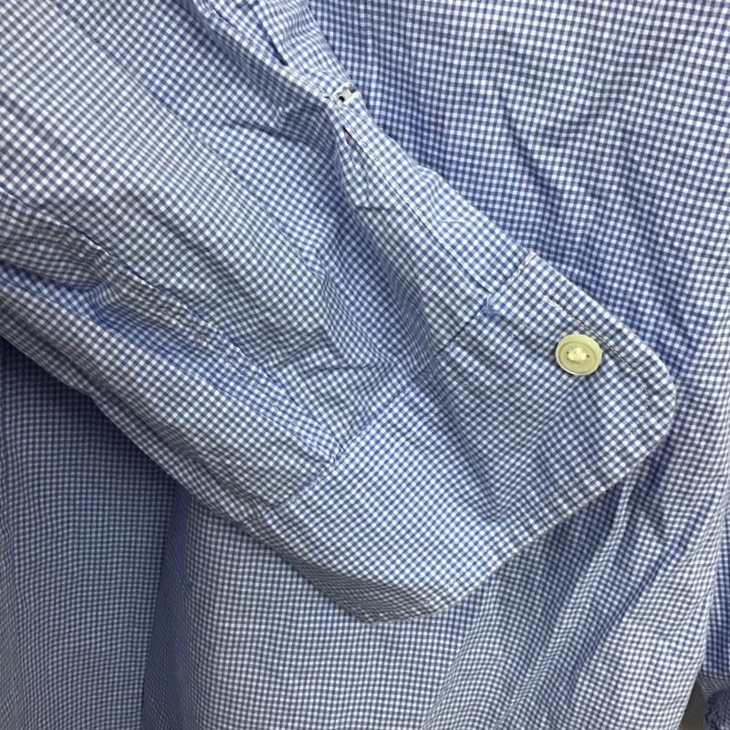 ラルフローレン RALPHLAUREN シャツ、ブラウス 長袖 長袖シャツ チェックシャツ カラーシャツ ボタンダウンシャツ L チェック 白 / ホワイト / X 水色 / ライトブルー /  メンズ USED 古着 中古 10130755