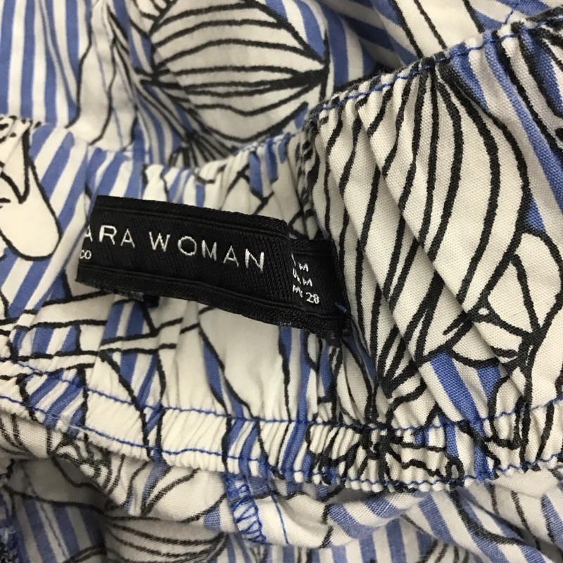 ザラウーマン ZARA WOMAN パンツ ワークパンツ、ペインターパンツ ワイドパンツ カジュアルパンツ ワークパンツ M プリント 白 / ホワイト / X 青 / ブルー /  レディース USED 古着 中古 10132663