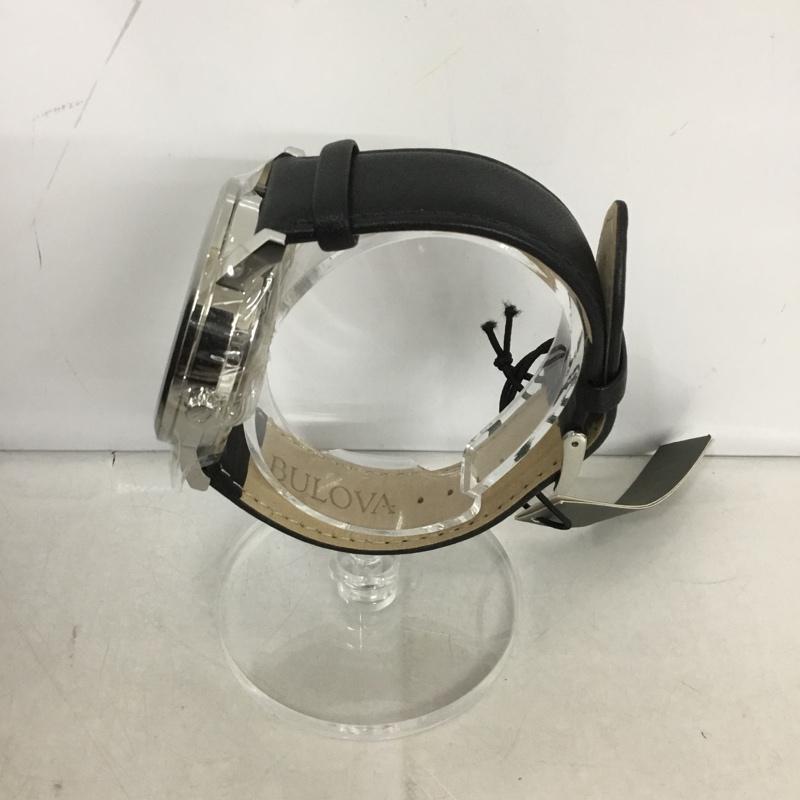 ブローバ BULOVA 腕時計 アナログ（自動巻き） 96C130 箱有 レザーベルト ロゴ、文字 黒 / ブラック / X 銀 / シルバー /  メンズ USED 古着 中古 10133876