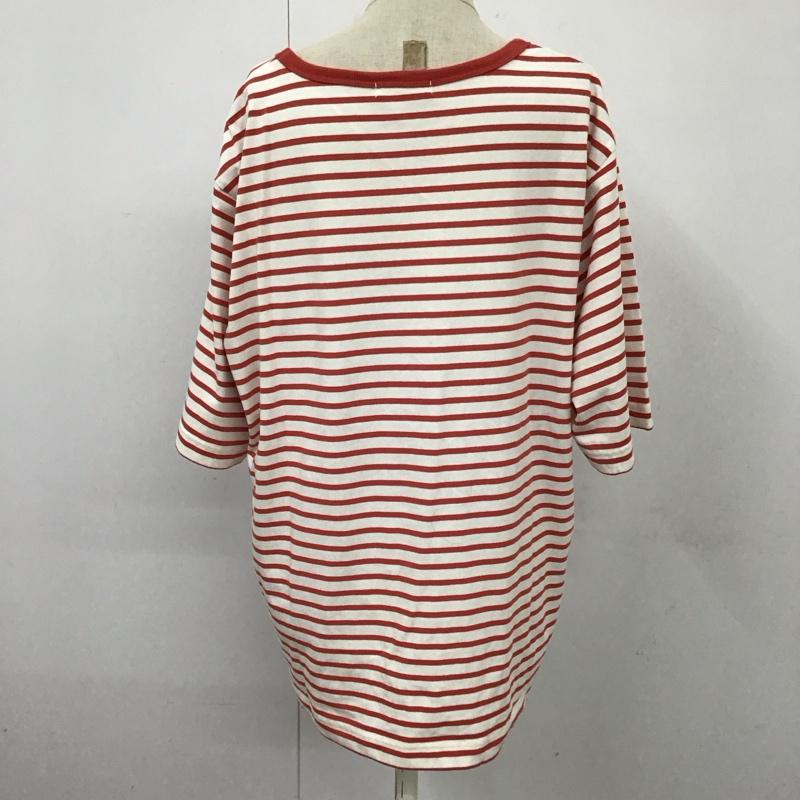 スタディオクリップ studio CLIP Tシャツ 半袖 SC244232-1 クルーネック L ボーダー柄 白 / ホワイト / X 赤 / レッド /  レディース USED 古着 中古 10118822