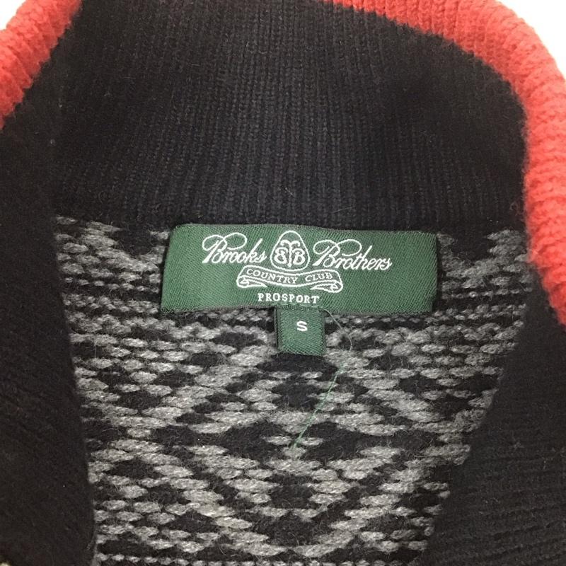 ブルックスブラザーズ BROOKS BROTHERS ニット、セーター 長袖 長袖ニットカットソー ニット セーター クルージップアップネックニット S 総柄 黒 / ブラック / X 灰 / グレー /  メンズ USED 古着 中古 10113244
