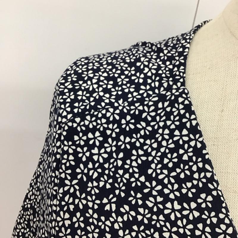 メゾンドリーファー MAISON DE REEFUR ワンピース ロングスカート EOE-68560-B 半袖 カシュクール タグ付き 38 花柄 紺 / ネイビー /  レディース USED 古着 中古 10114028