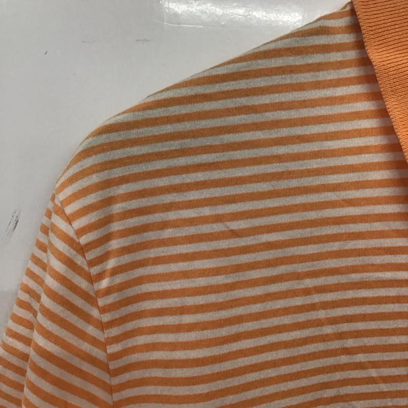 ポロバイラルフローレン Polo by RALPH LAUREN ポロシャツ 半袖 半袖ポロシャツ 半袖カットソー カラーシャツ M ボーダー柄 白 / ホワイト / X 橙 / オレンジ /  メンズ USED 古着 中古 10129490