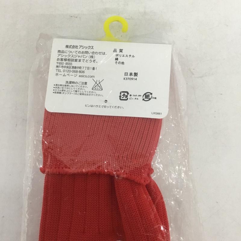 アシックス ASICS ファッション小物 ファッション小物 XSS098 ストッキング ジュニア サッカー 22cm ロゴ、文字 赤 / レッド /  ボーイズ USED 古着 中古 10132163