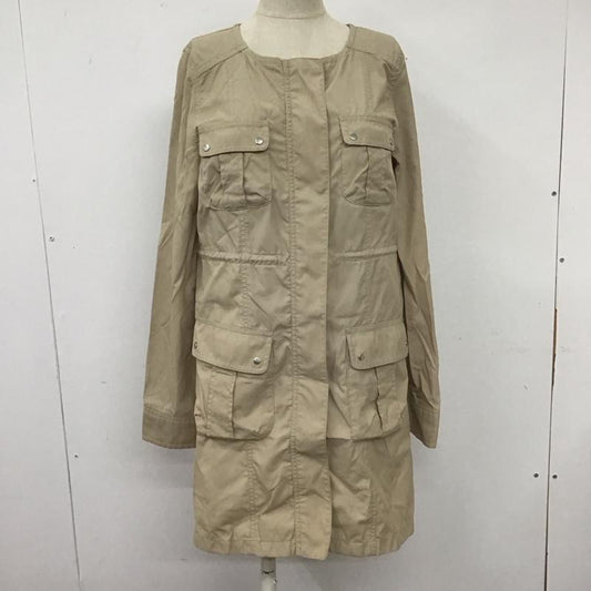 ナチュラルビューティーベーシック NATURAL BEAUTY BASIC ジャケット、上着 ジャケット、ブレザー 017-152224 ノーカラージャケット S 無地 ベージュ / ベージュ /  レディース USED 古着 中古 10108606