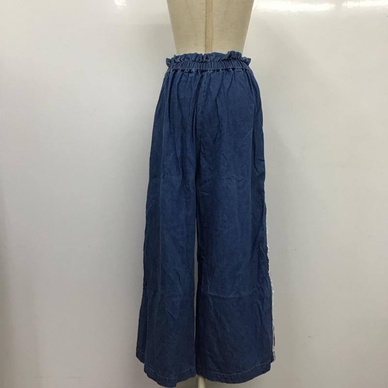 ダブルクローゼット w closet パンツ デニム、ジーンズ 293466 ワイドパンツ フリンジ 無地 青 / ブルー /  レディース USED 古着 中古 10118715