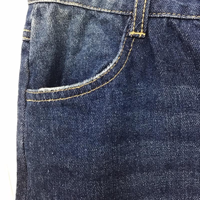 エヴリス EVRIS パンツ ワークパンツ、ペインターパンツ 371767900401-01 ダメージデニムワイドパンツ S 無地 インディゴ / インディゴ /  レディース USED 古着 中古 10116411