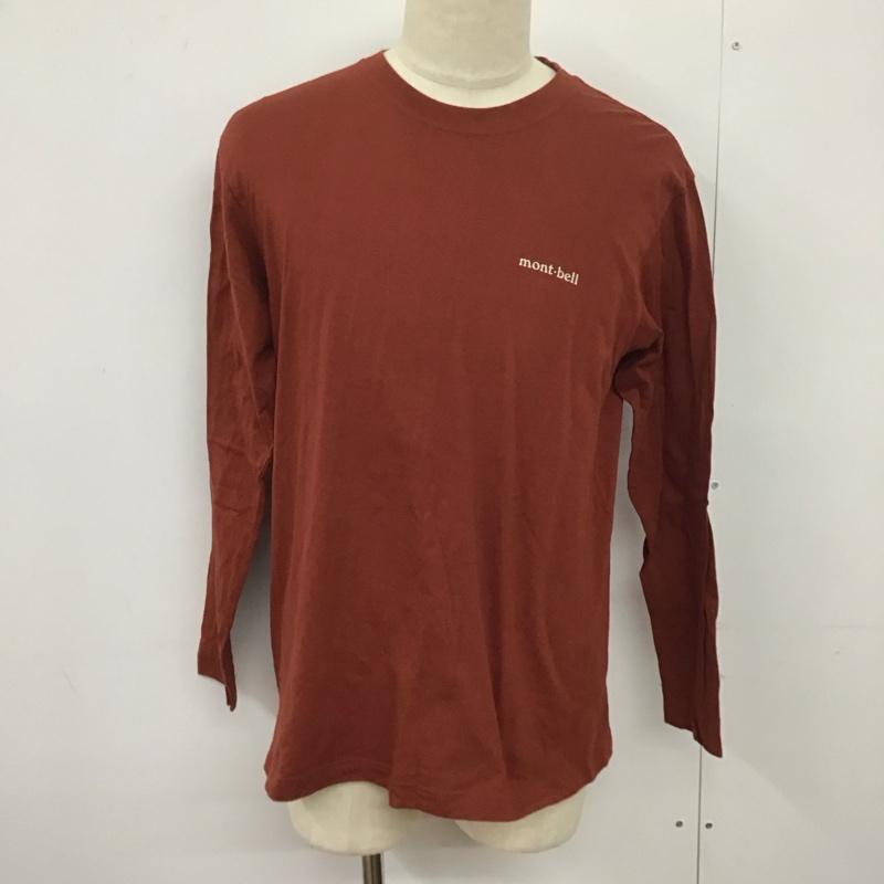 モンベル mont-bell カットソー 長袖 長袖カットソー プリントカットソー クルーネック L ロゴ、文字 茶 / ブラウン /  メンズ USED 古着 中古 10124911