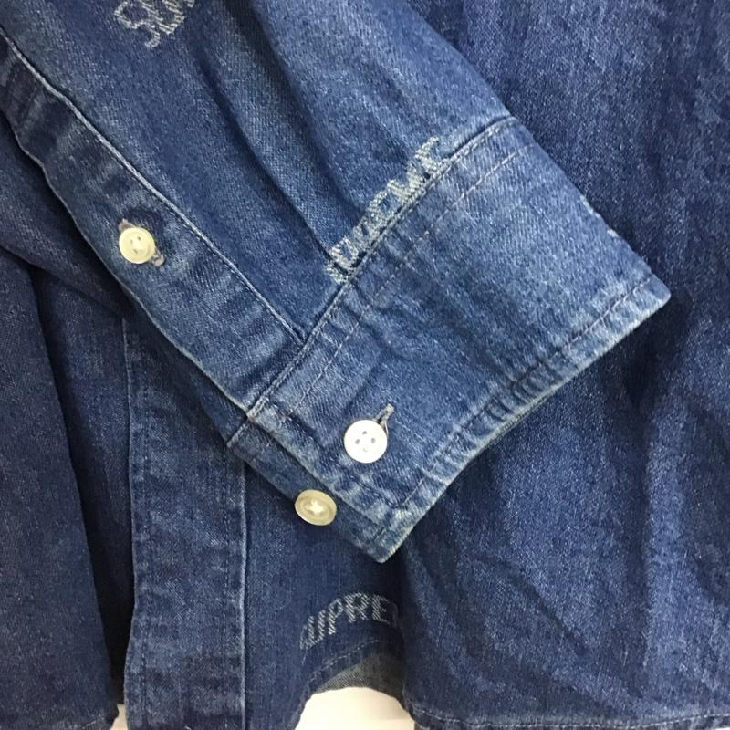 シュプリーム Supreme シャツ、ブラウス 長袖 19AW dimensionslogodenimshirt デニムシャツ プリントシャツ L プリント インディゴ / インディゴ /  メンズ USED 古着 中古 10142907