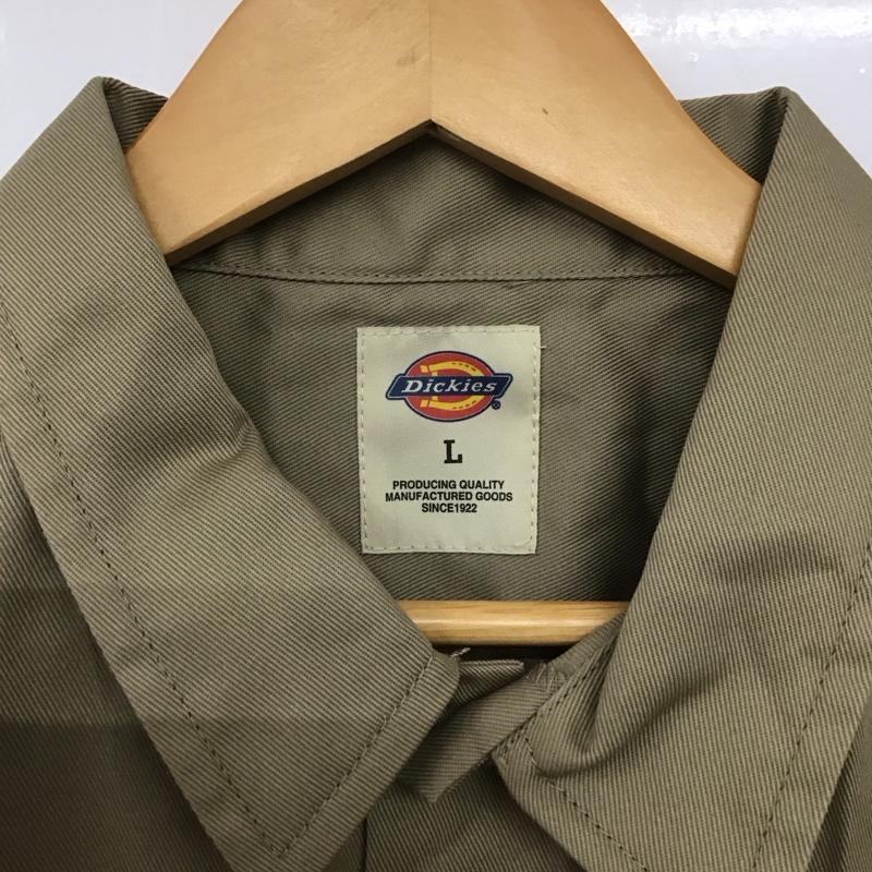 ディッキーズ Dickies シャツ、ブラウス 長袖 長袖シャツ 無地シャツ カラーシャツ L 無地 ベージュ / ベージュ /  メンズ USED 古着 中古 10132332
