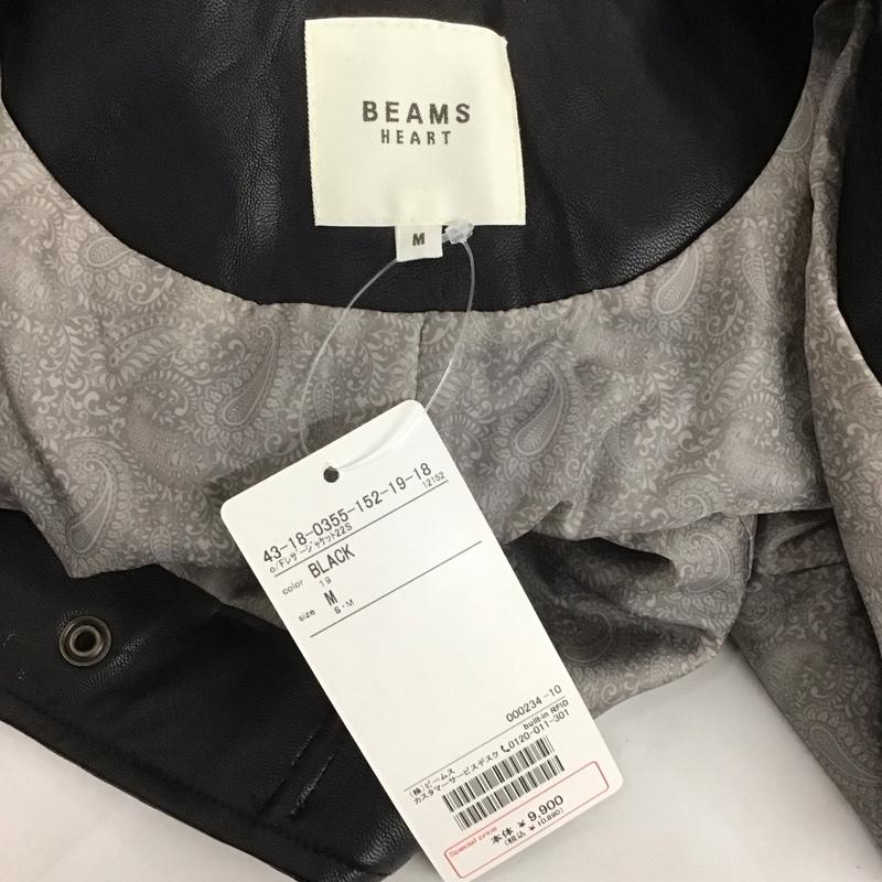 ビームス ハート BEAMS HEART ジャケット、上着 レザージャケット M 無地 黒 / ブラック /  レディース USED 古着 中古 10124819