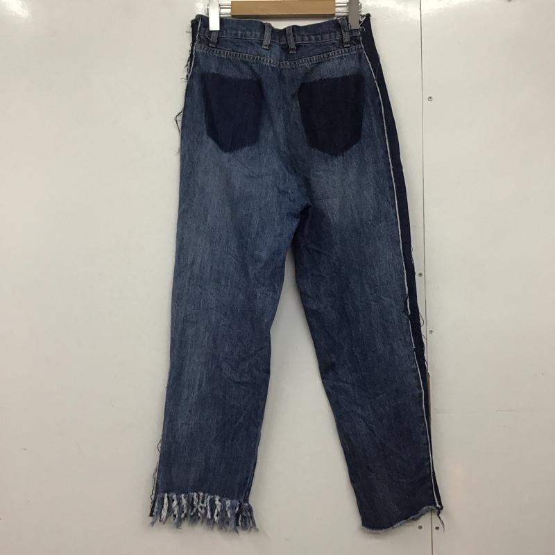 ニコアンド niko and... パンツ デニム、ジーンズ デニムパンツ ワイドパンツ カジュアルパンツ 3 ダメージ加工 インディゴ / インディゴ /  レディース USED 古着 中古 10142475
