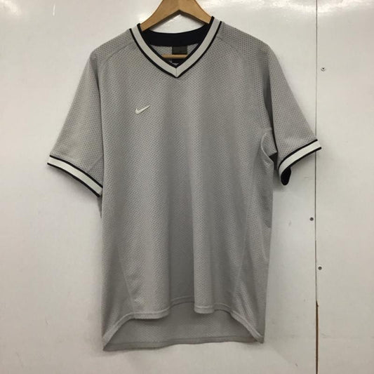 ナイキ NIKE カットソー 半袖 半袖カットソー プリントTシャツ スポーツウェア Vネック L ロゴ、文字 灰 / グレー /  メンズ USED 古着 中古 10146985
