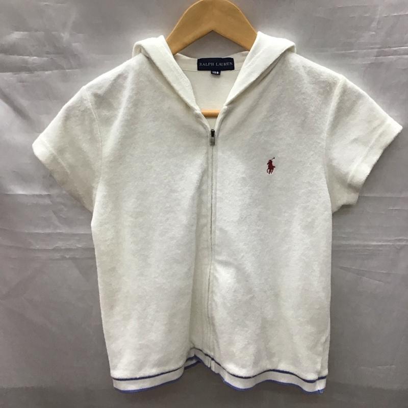 ラルフローレン RALPHLAUREN パーカー 半袖 3193-4147 150cm キッズ パイル地 フルジップ 150cm ワンポイント 白 / ホワイト /  ガールズ USED 古着 中古 10116914