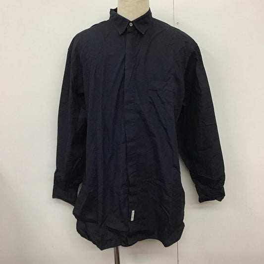 ディーケーエヌワイ DKNY シャツ、ブラウス 長袖 長袖シャツ カラーシャツ ポケットシャツ 長袖カットソー 90s L 無地 紺 / ネイビー /  メンズ USED 古着 中古 10124356