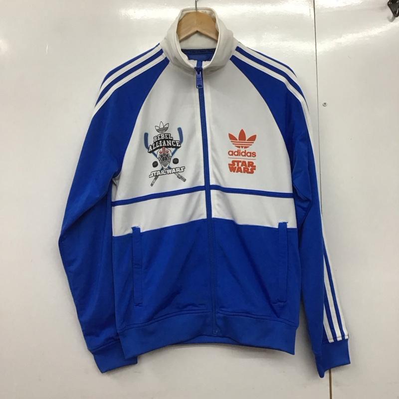アディダス adidas ジャケット、上着 ジャンパー、ブルゾン o58779 starwarsrebelalliance ジャージ ジップアップジャケット S ロゴ、文字 白 / ホワイト / X 青 / ブルー /  メンズ USED 古着 中古 10140730