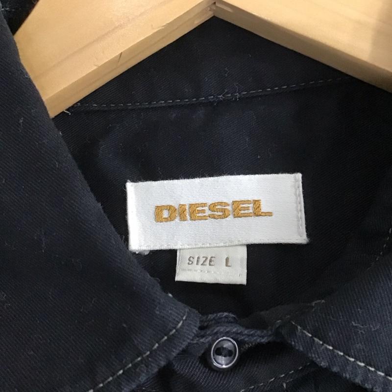 ディーゼル DIESEL シャツ、ブラウス 長袖 長袖シャツ 無地シャツ カラーシャツ L 無地 黒 / ブラック /  メンズ USED 古着 中古 10145341