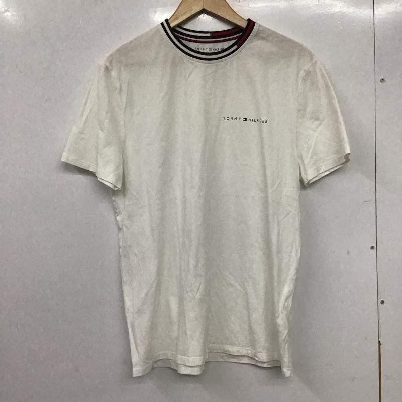 トミーヒルフィガー TOMMY HILFIGER Tシャツ 半袖 半袖カットソー プリントTシャツ クルーネックカットソー L ロゴ、文字 白 / ホワイト /  メンズ USED 古着 中古 10144910