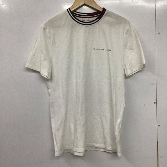トミーヒルフィガー TOMMY HILFIGER Tシャツ 半袖 半袖カットソー プリントTシャツ クルーネックカットソー L ロゴ、文字 白 / ホワイト /  メンズ USED 古着 中古 10144910