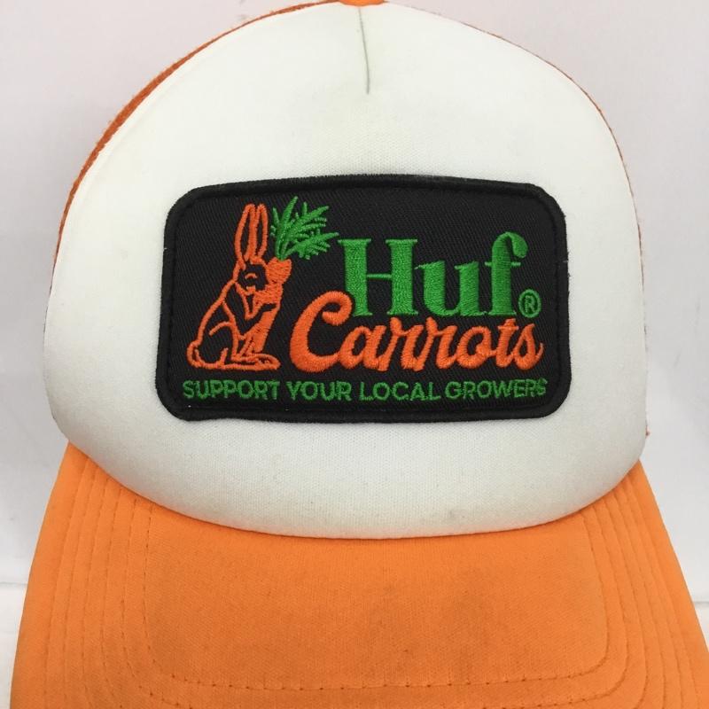 ハフ HUF 帽子 キャップ HT00787 メッシュキャップ ロゴ、文字 橙 / オレンジ / X 白 / ホワイト /  メンズ USED 古着 中古 10137433