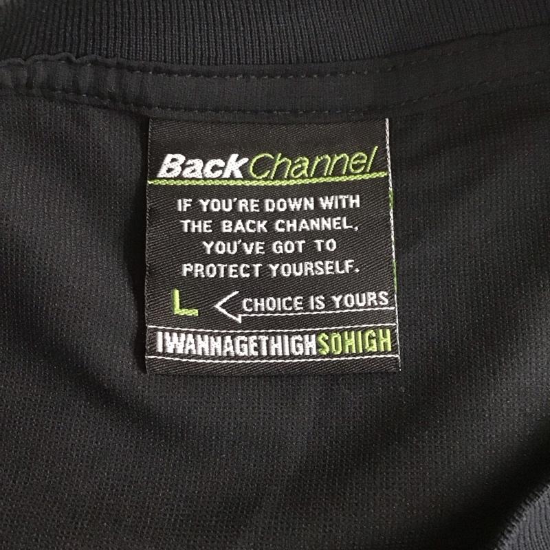 バックチャンネル Back Channel カットソー 長袖 長袖カットソー クルーネックカットソー 長袖Tシャツ ロングスリーブカットソー L ロゴ、文字 黒 / ブラック /  メンズ USED 古着 中古 10107245
