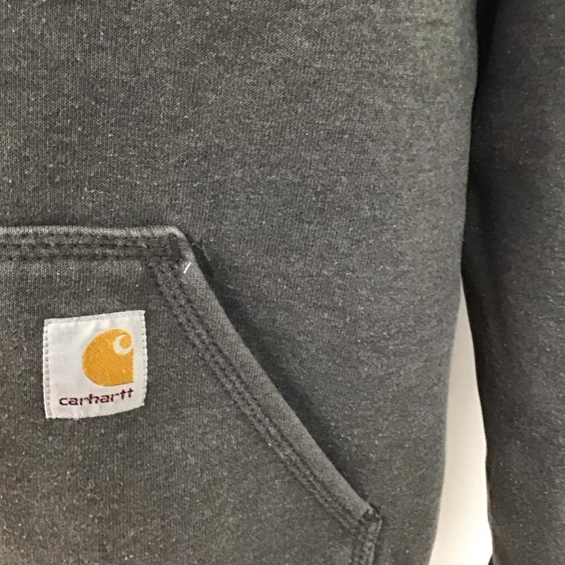 カーハート Carhartt パーカー 長袖 長袖パーカー フード付きパーカー プリントスウェット トレーナー M ロゴ、文字 灰 / グレー /  メンズ USED 古着 中古 10123580