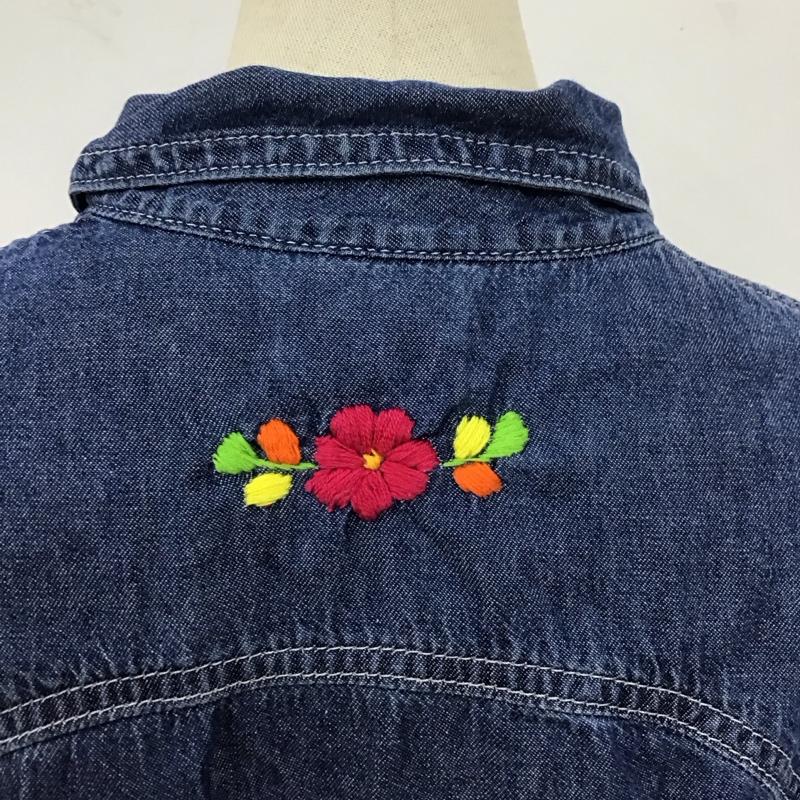 チチカカ TITICACA ワンピース ミニスカート デニムシャツワンピース 七分袖 M 刺繍 インディゴ / インディゴ /  レディース USED 古着 中古 10114910