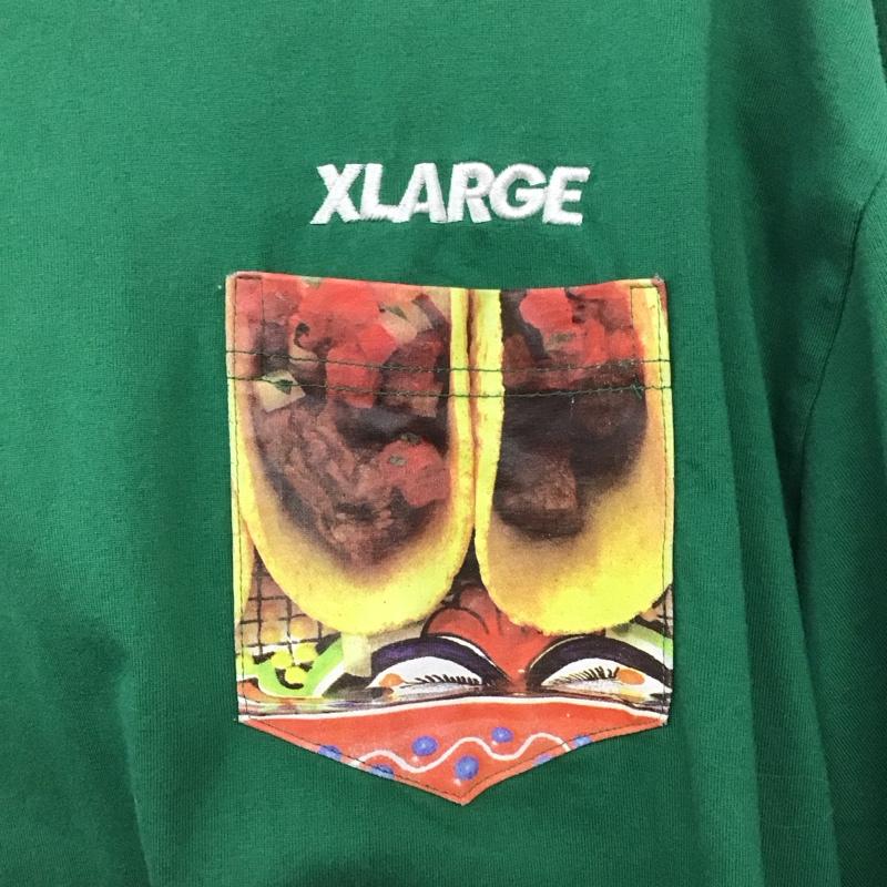 エクストララージ XLARGE カットソー 長袖 長袖カットソー プリントカットソー クルーネック XL プリント 緑 / グリーン /  メンズ USED 古着 中古 10132309
