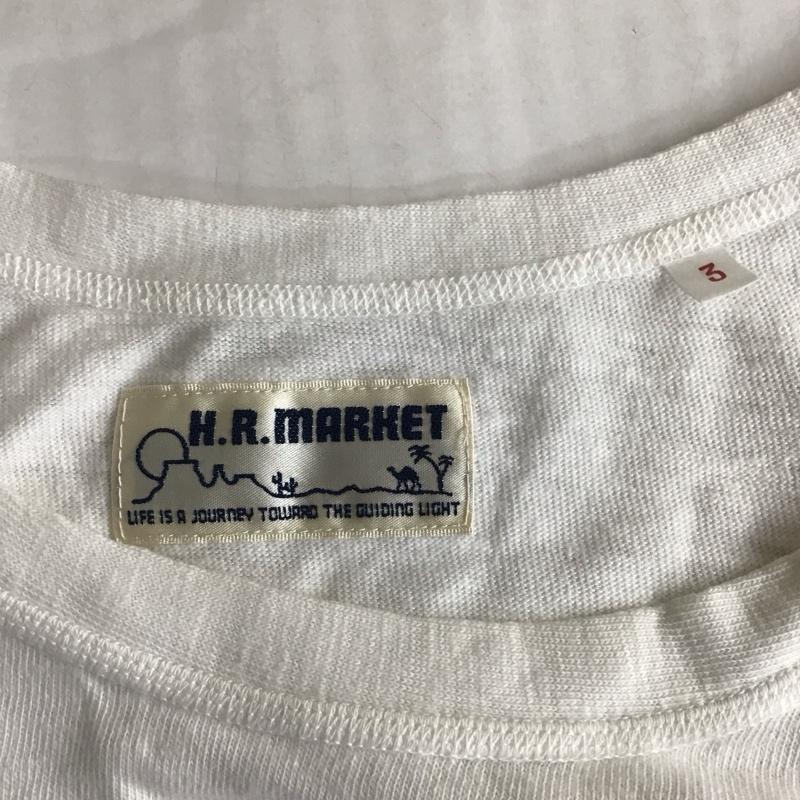 ハリウッドランチマーケット HOLLYWOOD RANCH MARKET カットソー 長袖 長袖カットソー クルーネックカットソー ロングスリーブカットソー プリントTシャツ L 無地 白 / ホワイト /  メンズ USED 古着 中古 10119006