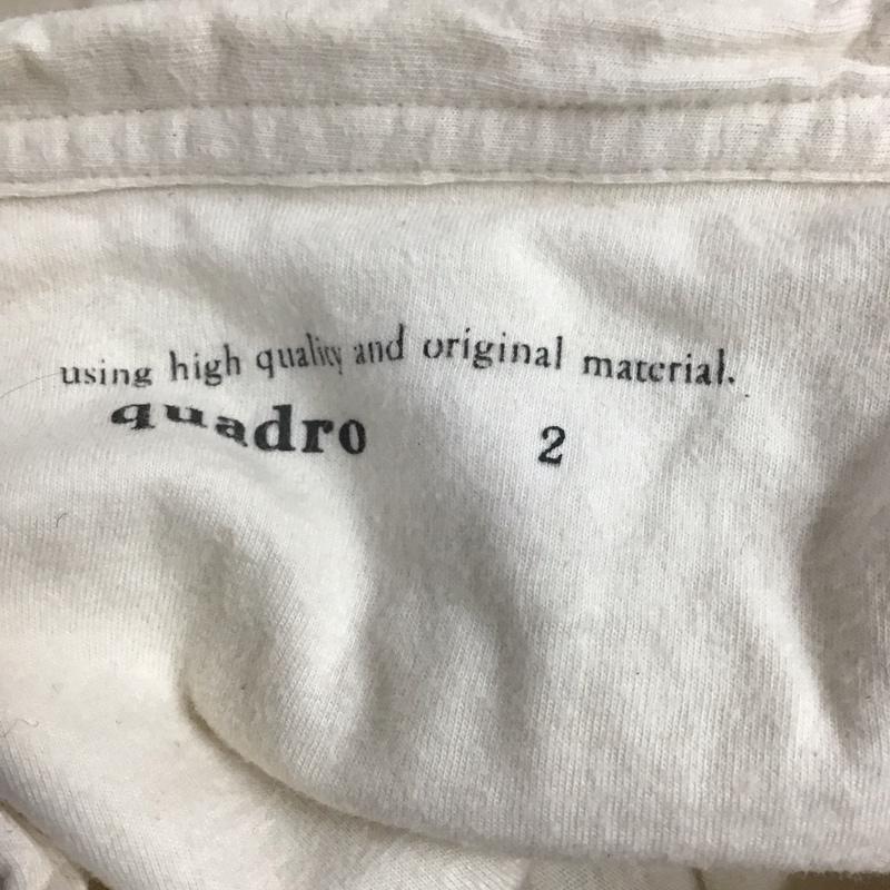 クオドロ quadro シャツ、ブラウス 長袖 バンドカラー コットン プルオーバー カットソー 2 無地 アイボリー / アイボリー /  メンズ USED 古着 中古 10122158