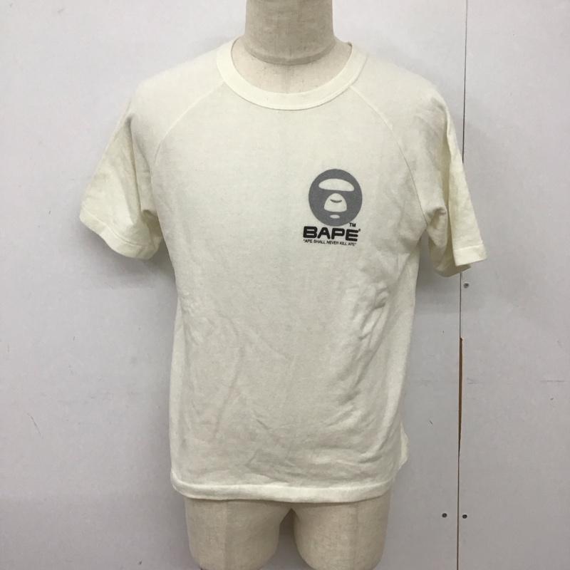 アベイシングエイプ A BATHING APE Tシャツ 半袖 半袖カットソー プリントTシャツ クルーネックカットソー 00s M ロゴ、文字 白 / ホワイト /  メンズ USED 古着 中古 10126776