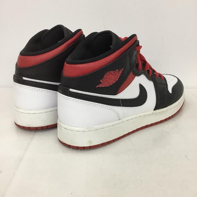 ナイキ NIKE スニーカー スニーカー DQ8423-106 JORDAN BRAND AIR JORDAN 1 MID 24.5cm 24.5cm ロゴ、文字 白 / ホワイト / X 黒 / ブラック / X 赤 / レッド /  レディース USED 古着 中古 10132017