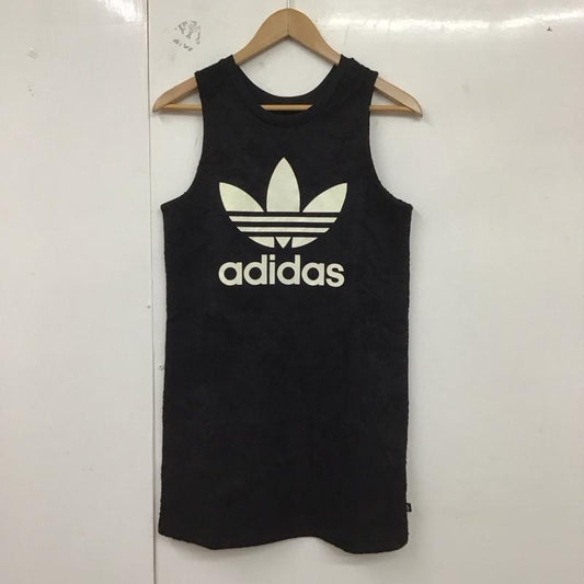 アディダス adidas ワンピース ミニスカート AY6600 タンクトップワンピース TREFOIL TANK DRESS L プリント X ロゴ、文字 黒 / ブラック /  レディース USED 古着 中古 10129853