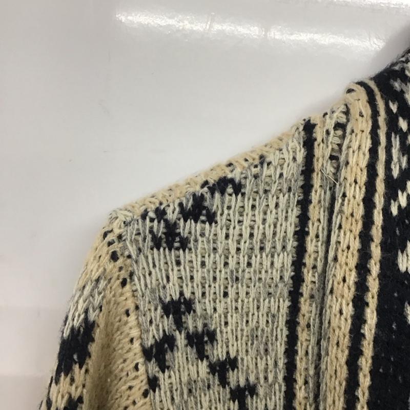 ベイフロー BAYFLOW カーディガン 長袖 BW1709BF02 ガウンニット ロング丈 3 ネイティブ柄 ベージュ / ベージュ / X 紺 / ネイビー /  レディース USED 古着 中古 10146617