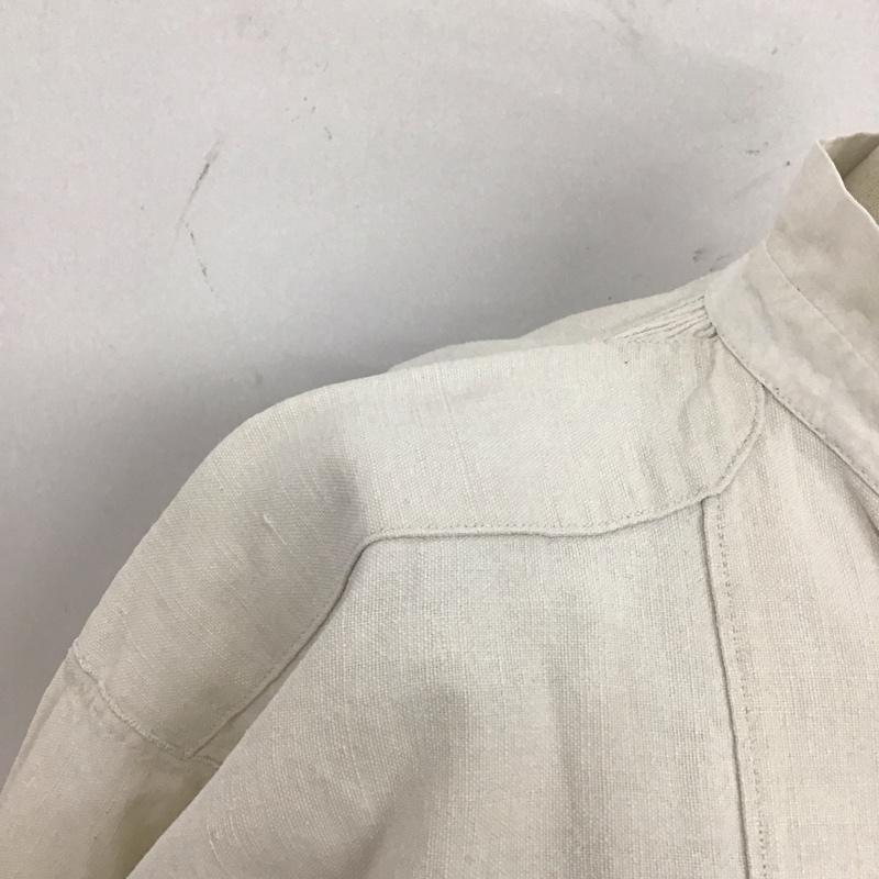 古着 USED ワンピース ロングスカート 長袖シャツワンピース スタンドカラーシャツワンピース ロングワンピース 古着 無地 オフホワイト / オフホワイト /  レディース USED 古着 中古 10113845