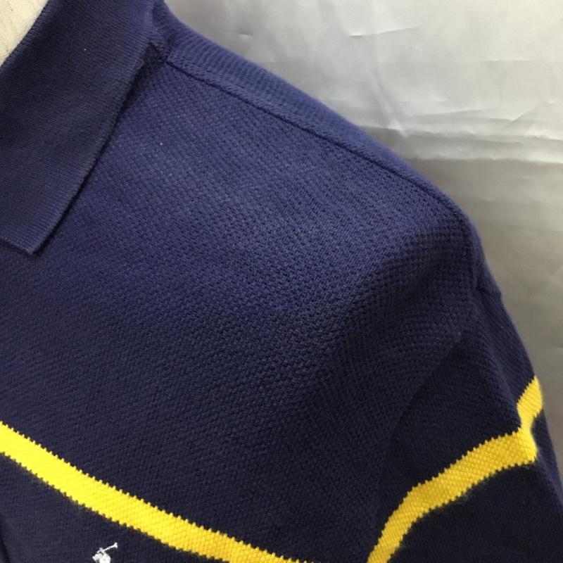 ポロバイラルフローレン Polo by RALPH LAUREN ポロシャツ 半袖 半袖ポロシャツ カラーシャツ 半袖カットソー XS ボーダー柄 赤 / レッド / X 黄 / イエロー / X 紺 / ネイビー /  メンズ USED 古着 中古 10109301