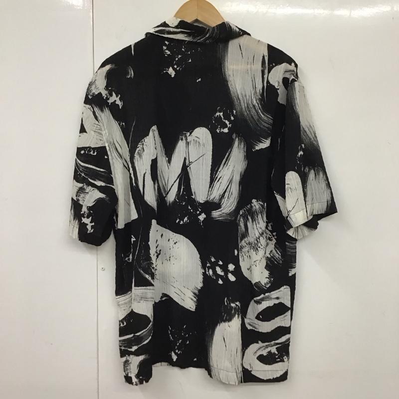 ザラ ZARA シャツ、ブラウス 半袖 半袖シャツ 総柄シャツ XL プリント 白 / ホワイト / X 黒 / ブラック /  メンズ USED 古着 中古 10130660