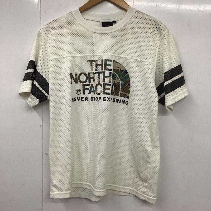 ザノースフェイス THE NORTH FACE Tシャツ 半袖 NT31801M メッシュＴシャツ カモロゴT L ロゴ、文字 白 / ホワイト /  メンズ USED 古着 中古 10131334