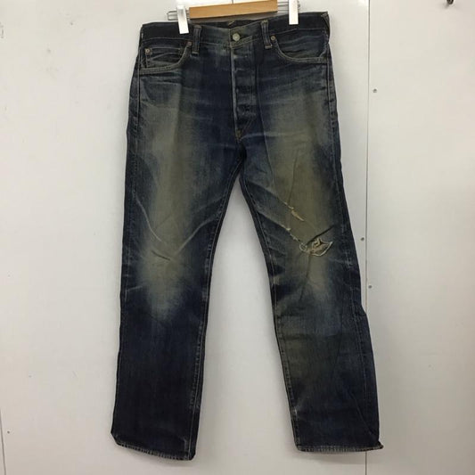 エヴィス EVISU パンツ デニム、ジーンズ デニムパンツ ワイドパンツ カジュアルパンツ 34 ダメージ加工 インディゴ / インディゴ /  メンズ USED 古着 中古 10126830