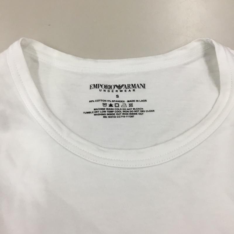 エンポリオアルマーニ EMPORIO ARMANI Tシャツ 半袖 半袖カットソー プリントTシャツ クルーネックカットソー S ロゴ、文字 白 / ホワイト /  メンズ USED 古着 中古 10116919