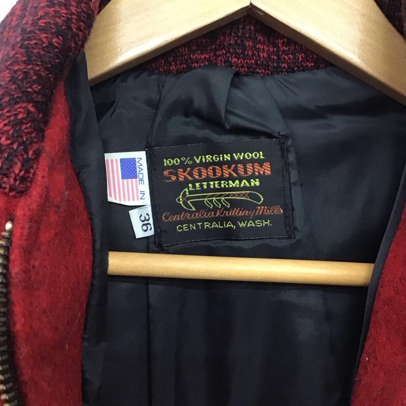 スクーカム SKOOKUM ジャケット、上着 ジャケット、ブレザー ジップアップジャケット アウター 古着 36 無地 赤 / レッド /  メンズ USED 古着 中古 10141478