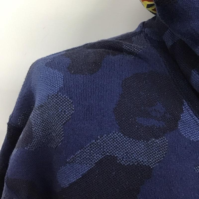 アベイシングエイプ A BATHING APE パーカー 長袖 長袖 総柄 青 / ブルー /  メンズ USED 古着 中古 10107413