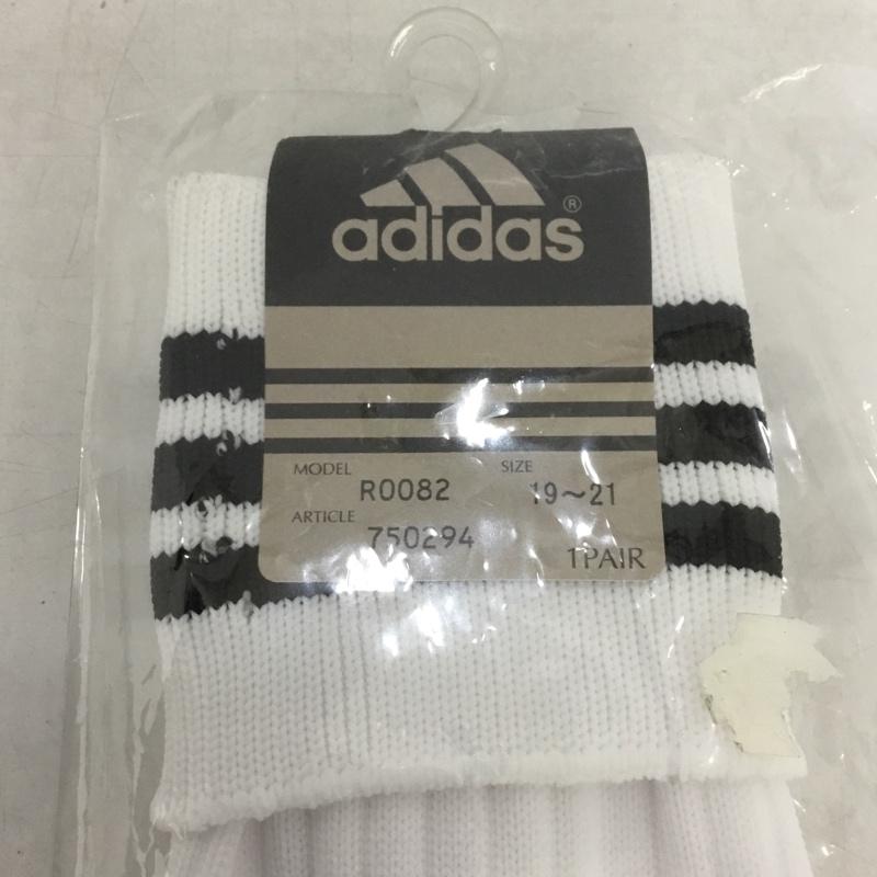 アディダス adidas ファッション小物 ファッション小物 R0082 3ストライプ ゲームソックス サッカー キッズ 19cm 20cm 21cm ロゴ、文字 白 / ホワイト / X 黒 / ブラック /  ボーイズ USED 古着 中古 10132142