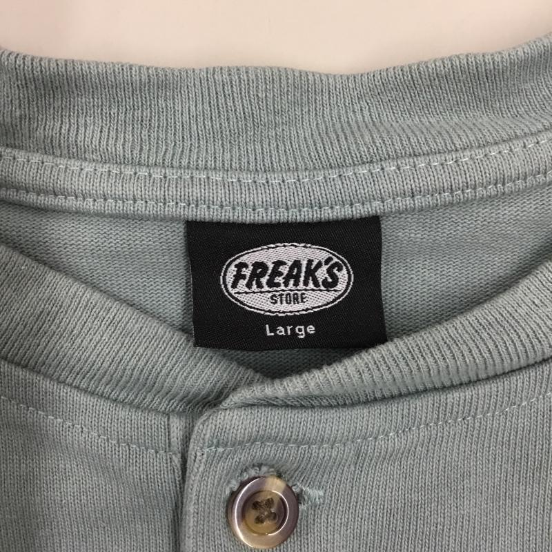 フリークスストア FREAK S STORE カットソー 半袖 半袖カットソー プリントTシャツ ヘンリーネックカットソー L 無地 緑 / グリーン /  メンズ USED 古着 中古 10116865