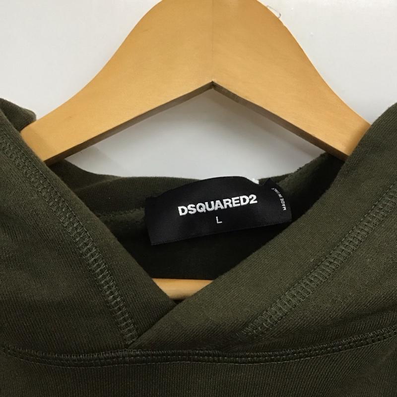 ディースクエアード DSQUARED2 パーカー 長袖 長袖パーカー プルオーバーパーカー スウェット L ロゴ、文字 カーキ / カーキ /  メンズ USED 古着 中古 10148758