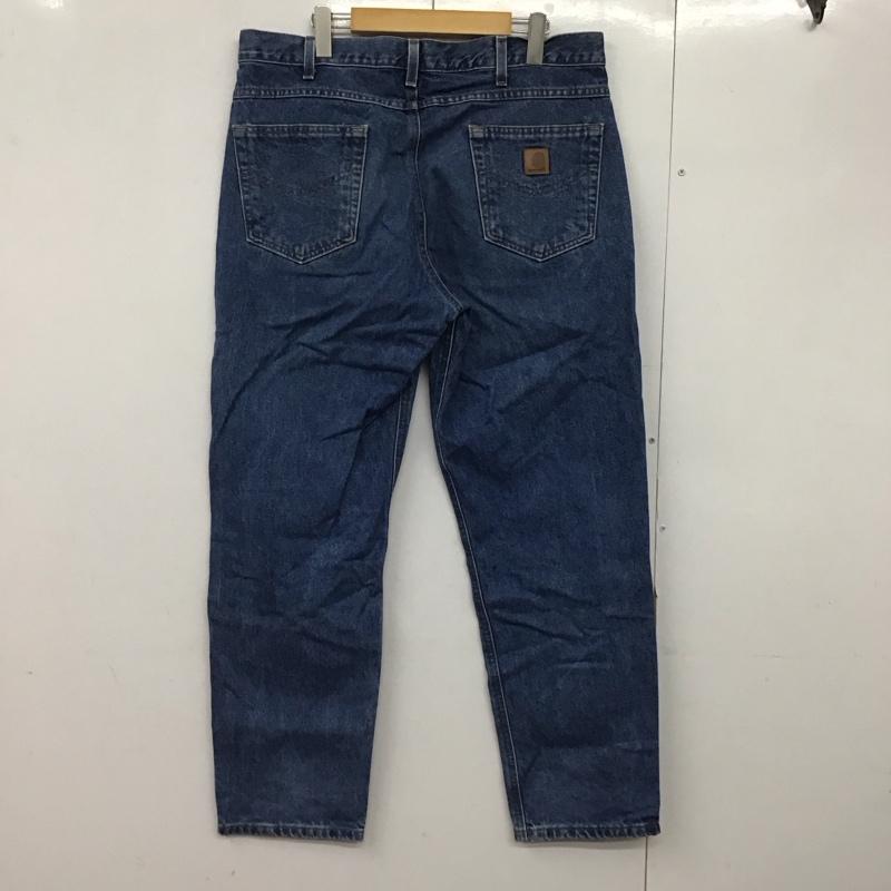 カーハート Carhartt パンツ デニム、ジーンズ デニムパンツ ワイドパンツ カジュアルパンツ 36インチ ロゴ、文字 インディゴ / インディゴ /  メンズ USED 古着 中古 10145856
