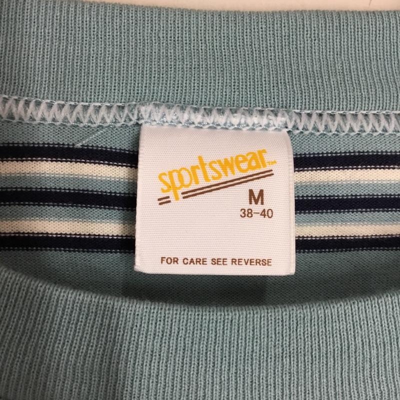 古着 USED Tシャツ 半袖 W0046-326 SPORTSWEAR クルーネック M ボーダー柄 水色 / ライトブルー / X 白 / ホワイト / X 紺 / ネイビー /  メンズ USED 古着 中古 10117763