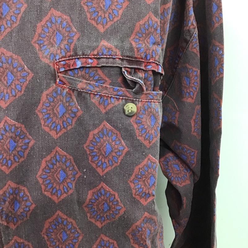 古着 USED シャツ、ブラウス 長袖 BLITZZ sports wear コットン 胸ポケット L 総柄 紫 / パープル /  メンズ USED 古着 中古 10107658