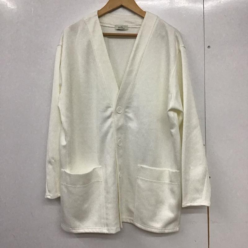 アースミュージックアンドエコロジー earth music&ecology カーディガン 長袖 1N33L1D0240 ヘリンボーン調Vネックカーディガン FREE 無地 アイボリー / アイボリー /  レディース USED 古着 中古 10141602