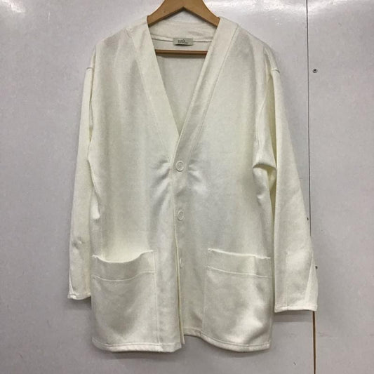 アースミュージックアンドエコロジー earth music&ecology カーディガン 長袖 1N33L1D0240 ヘリンボーン調Vネックカーディガン FREE 無地 アイボリー / アイボリー /  レディース USED 古着 中古 10141602